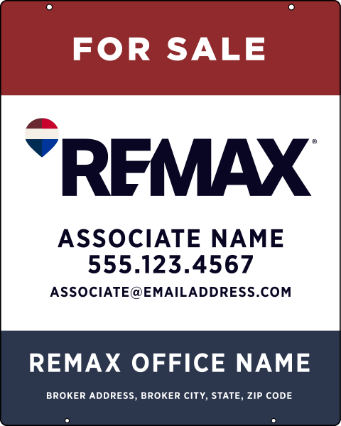 Hanging Associate Name w Broker Address Sign Panel, 30h x 24w